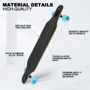 Custom Wholesale High Quality Teen Walking Skateboard 4 Wheel Brush Street Road Skateboard Northeast Maple 41 Inches