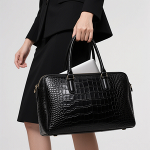 Produttore modello di coccodrillo su misura vera pelle di vacchetta in pelle di vacchetta borsetta da ufficio lavoro portatile borsa a mano per le donne - Product Image 2