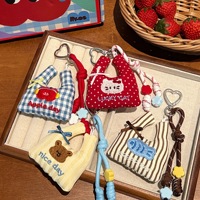 Porte-clés poupée TikTok Viral Kawaii original pour sac de shopping, avec boucle cœur et cordon, breloque de sac à dos esthétique girly pour filles