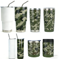 Origin VASOS ODM OEM 20OZ 30OZ Gobelet isotherme camouflage avec couvercles, impression UV intégrale, en acier inoxydable, tasse à café camouflage
