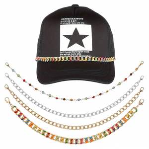 Cadenas metálicas para gorras de camionero, 3, 4 o 5 piezas, decoración DIY para visera de gorra, dijes desmontables para gorra de béisbol de malla - Product Image 1