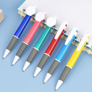 Stylos à bille en plastique bon marché avec code QR, type pression, logo personnalisé, stylos promotionnels sportifs avec recharges d'encre bleue pour cadeaux - Product Image 2