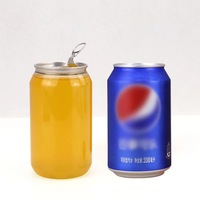 Nouvelle arrivée 330ml 350ml Logo personnalisé canette jetable en plastique PET bouteille de boisson transparente pour jus/thé cola café
