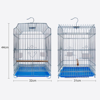 Personnalisable grand métal fil de fer perroquets oiseaux pinsons canari cage avec poignée et amovible 3 niveaux cage à oiseaux canari élevage