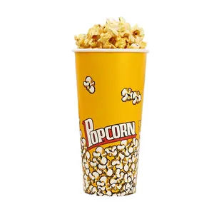 Disposable Pop Corn Tubs kraft Paper food cup to go packaging paper cup popcorn containers