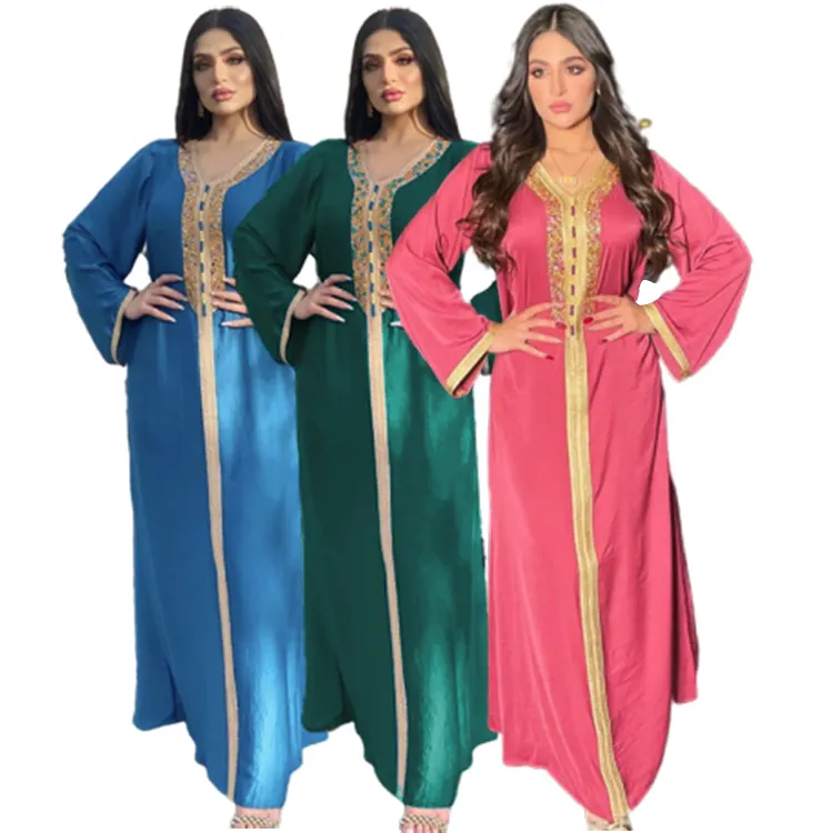 Vestidos musulmanes de Ramadán Eid para mujer, caftán de Oriente Medio, Abaya, Kimono, Jalabiya, Dubái, Maxi, largo, 2022