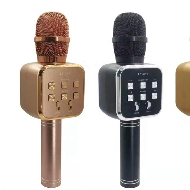 WS1818 BT Speaker With Colorful Lights OEM Custom logo Gift Handheld Microphone Wholesale Portable LY889 Wireless Microphones