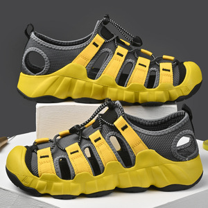 Sandalias de Senderismo para Hombre, Cerradas, para Verano, de Secado Rápido, con Parte Superior de Malla Transpirable, Suela Antideslizante de Camuflaje, con Cordones Ajustables - Product Image 3