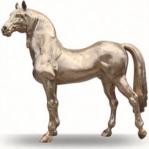 Escultura de <span class=keywords><strong>Caballo</strong></span> de Latón Realista de Lujo Moderno - Forjada a Mano y Pulida a Espejo, Personalizable para Decoración de Interiores de Alta Gama - Product Image 1