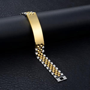 Bracelet Hip Hop en acier inoxydable 304 pour homme, tendance, plaqué or 18 carats, bracelet de couple, bracelets et joncs tendance - Product Image 4