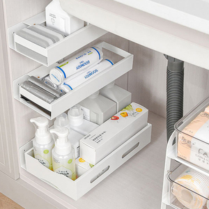 Truy cập với xử lý kéo ra giỏ trượt ngăn kéo tủ dưới bồn rửa tổ chức Lưu trữ nhà bếp chủ Kệ kệ - Product Image 1