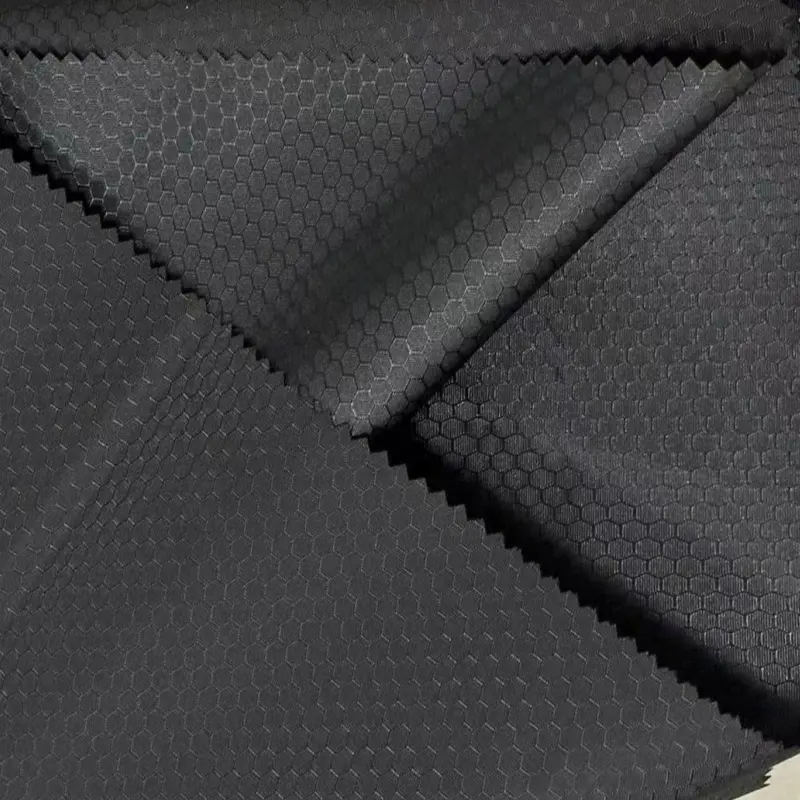 Tissu en nylon ripstop tissu hexagonal avec revêtement en polyuréthane housses de siège de voiture gants de travail sacs de téléphone portable pour sac à chaussures