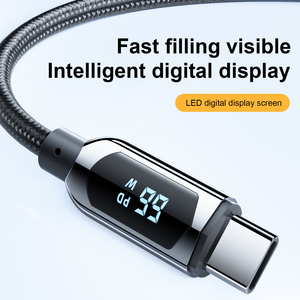 New 100W PD 66W đen OEM X3 loại C sạc 6A nhanh chóng sạc LED hiển thị nylon loại C cáp cho máy tính tai nghe phụ kiện - Product Image 3
