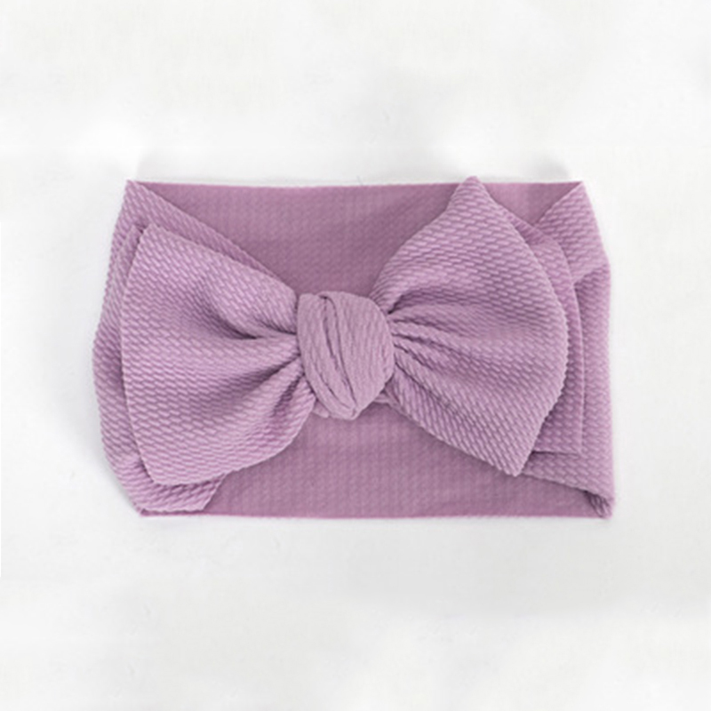 Повязка на голову для новорожденных девочек, однотонный тюрбан с бантом, эластичная лента для волос, Детские аксессуары для волос