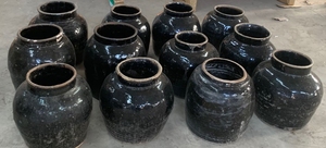 Porcellana cinese antico <span class=keywords><strong>arredamento</strong></span> e accessorio per la <span class=keywords><strong>casa</strong></span> vecchio vaso in ceramica da giardino nero - Product Image 5