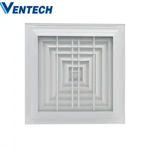 Ventech Hvac выхлопная система кондиционера из алюминия, 4 способа, квадратный потолочный воздушный диффузор