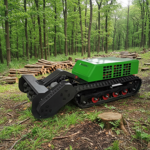 Electric Remote Control Crawler Grass Cutter <b>Battery</b> Powered Lawn Mower for Fields and Hillside - Product Image 1