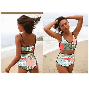 水着 キッズ 女の子 工場カスタム 幼児 女の子 ノースリーブ ツーピース水着 漫画柄 - Product Image 4