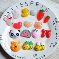 Diy Handgemaakte Ambachten Leuke Hars Simulatie Hangers Fruit Aardbei Kawaii Cabochons Resin Flat Terug