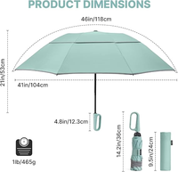 Parapluie pliable Ovida avec boucle annulaire, parapluie inversé compact de voyage avec bande réfléchissante, automatique et coupe-vent pour la pluie