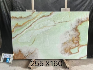 Frères pierre haute qualité naturel vert Jade Onyx dalles de marbre pour mur intérieur salle de bain rétro-éclairé vert Onyx carreaux de pierre - Product Image 3