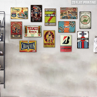 Juego de Letreros Metálicos de Gasolina y Petróleo, Decoración Retro para Pared de Casa, Garaje o Cuarto de Hombre, Decoración Vintage