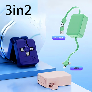 Biểu Tượng Tùy Chỉnh 66W USB5-in-1 Nhanh 1M Có Thể Thu Vào Sạc Cáp Cho Điện Thoại Di Động Đôi Loại C Với TPE Áo Khoác Quà Tặng - Product Image 2