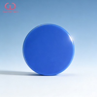 Pot vide rond pour rouge à lèvres et baume à lèvres ABS/PS/PET, bleu brillant, avec filetage à vis, logo personnalisé, OEM, vente en gros, directement de l'usine