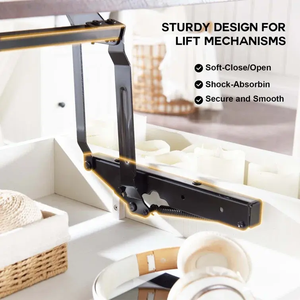 Table basse de 48 pouces avec plateforme élévatrice, espace de rangement avec conception de plateforme élévatrice et porte coulissante - Product Image 4