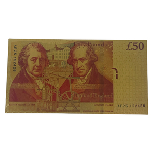 Billete de Banco de Oro de Libras Esterlinas del Reino Unido, Réplica Personalizada de la Reina Isabel, 2024 - Product Image 6