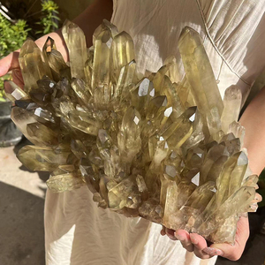 Cụm tinh thể Citrine khói vàng tự nhiên lớn bán buôn, cụm thạch anh khói, cụm đá tinh thể - Product Image 6