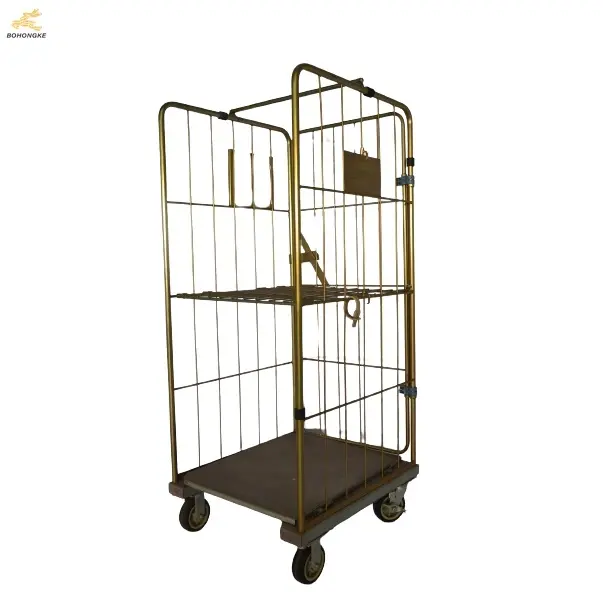 BHK 72 Mesh Box Wire Cage Metal Bin Storage Container Steel Wire Mesh Pallet Container Cage Basket Box Container