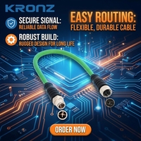 KRONZ Cate6A M12 Fiche aviation 8 broches codée X mâle vers femelle M12 Connecteur de câble réseau Gigabit PVC ultra-flexible M12