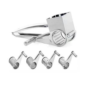 Rallador de Queso Manual de Acero Inoxidable para Cocina, Dispositivo Giratorio Metálico Pre-fabricado, Herramientas para Queso - Product Image 1