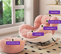 Fauteuil à bascule moderne en bois Eggshell 2026 |   Fauteuil inclinable pour adulte, chaise de détente individuelle pour balcon et salon