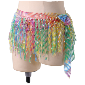 <span class=keywords><strong>Gonna</strong></span> Professionale per Danza del Ventre Economica Taglia Unica con Paillettes e Frange, Sciarpa per Festa, Club, Palcoscenico e Competizioni per Donne - Product Image 1