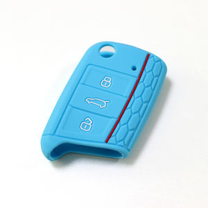 Étui à clés en fibre de carbone compatible avec VW Volkswagen Golf 7 8 MK7 Tiguan Passat Polo - Coque de <span class=keywords><strong>t</strong></span>élécommande Accessoire Voiture - Product Image 5