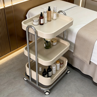 Chariot de rangement mobile en bois courbé de qualité supérieure avec plateau, présentoir roulant pour centre de massage, salon de coiffure, SPA, salon de beauté