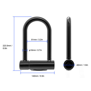Cerradura en U con huella dactilar para bicicleta, motocicleta, vehículo eléctrico, cerradura inteligente antirrobo, cuerpo de Metal con pasador de 38mm, 140mm de ancho - Product Image 2