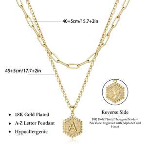 Classic Refined <b>Initial</b> <b>Necklace</b> Adjustable Chain Hammered Disc Pendant Letter A-Z Fashionable Valentine Birthday Gift for Women - Product Image 2