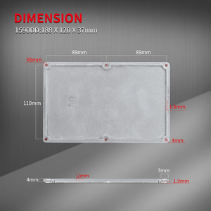 Boîtier de pédale de guitare 1590DD, boîtier en aluminium moulé sous pression, boîtier d'effets audio pour pédale de guitare, boîtier en aluminium pour guitare, 188*<span class=keywords><strong>119</strong></span>*37.5MM - Product Image 3