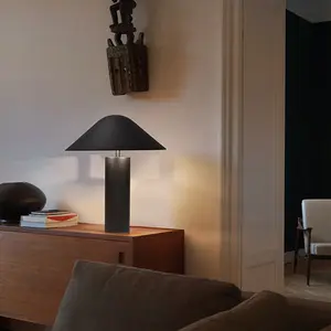 Nordic Eenvoudige Moderne Tafellamp Slaapkamer Bed Zwarte Paddenstoel Tafellamp