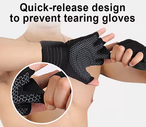 Unisex Anti-Slip Breathable Half Finger <b>Workout</b> Sports Gym Gloves Palm Cycling Resistance <b>Bands</b> - Product Image 3