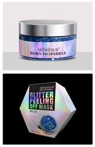 <span class=keywords><strong>Masque</strong></span> facial <span class=keywords><strong>peel</strong></span>-<span class=keywords><strong>off</strong></span> hydratant et liftant à <span class=keywords><strong>paillettes</strong></span> bleues, marque privée, effet étoile scintillante - Product Image 6