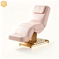 Lit de massage électrique de luxe, table de massage large avec lumière LED et tabouret pour hôtel, centre de spa, mobilier de relaxation