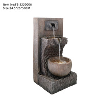 Bronze extérieur caractéristique de l'eau pierre mur fontaine résine artisanat décoratif pompe électrique cascade pour l'utilisation de jardin