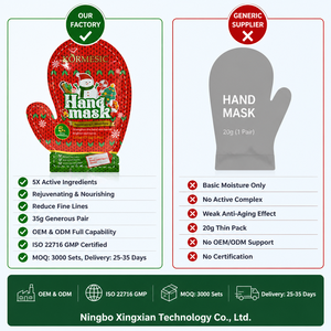 Coffret Cadeau <span class=keywords><strong>de</strong></span> Noël Masques Mains et Pieds Sans Silicone Hydratants et Nourrissants Vente en Gros Logo Personnalisé OEM ODM Marque Privée Approvisionnement en Vrac - Product Image 5