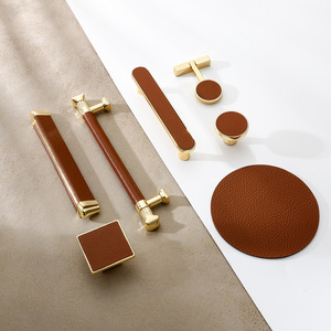 JAYA Modern High Quality Zinc Alloy Hardware Kitchen Cabinet Furniture <strong>Door</strong> Handle Drawer Decorative Leather Handle <strong>Knobs</strong> - Product Image 2