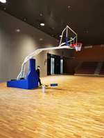 Support de basketball intelligent standard FIBA avec panneau en verre trempé, hauteur réglable, panier détachable - Équipement de terrain de jeu extérieur