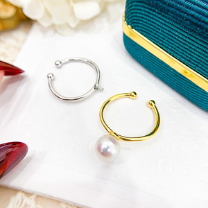 S925 Silver <b>Ring</b> Stand DIY Simple Edition <b>Pearl</b> Accessories 7-10mm Beads 1043 Silver Jewelry - Product Image 2